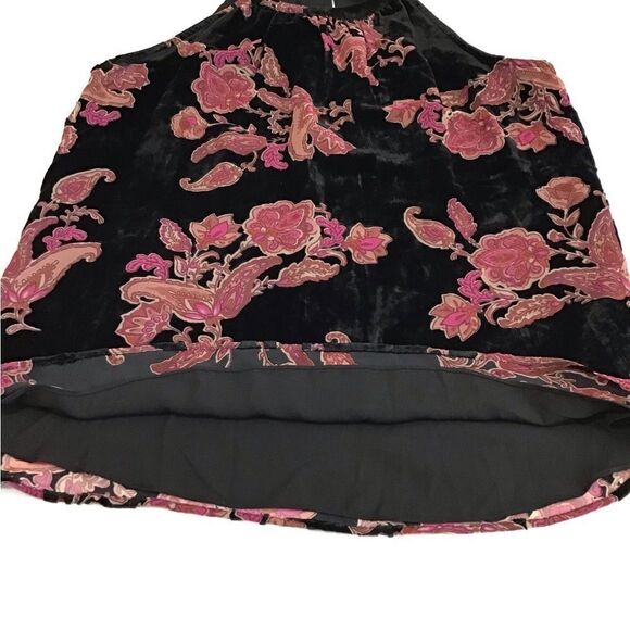 Daniel Rainn Black Velvet Burnout Floral Top New Size Medium - Picture 6 of 10